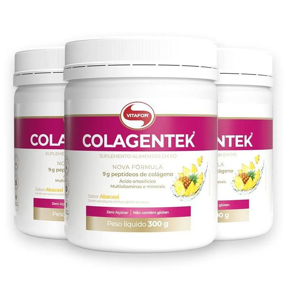 Kit 3 Colágeno Hidrolisado Colagentek da Vitafor
