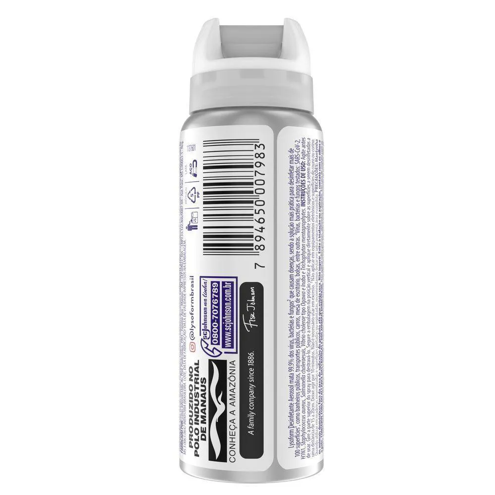 Desinfetante Aerossol Superfícies para Uso Geral Original Lysoform Frasco 55ml