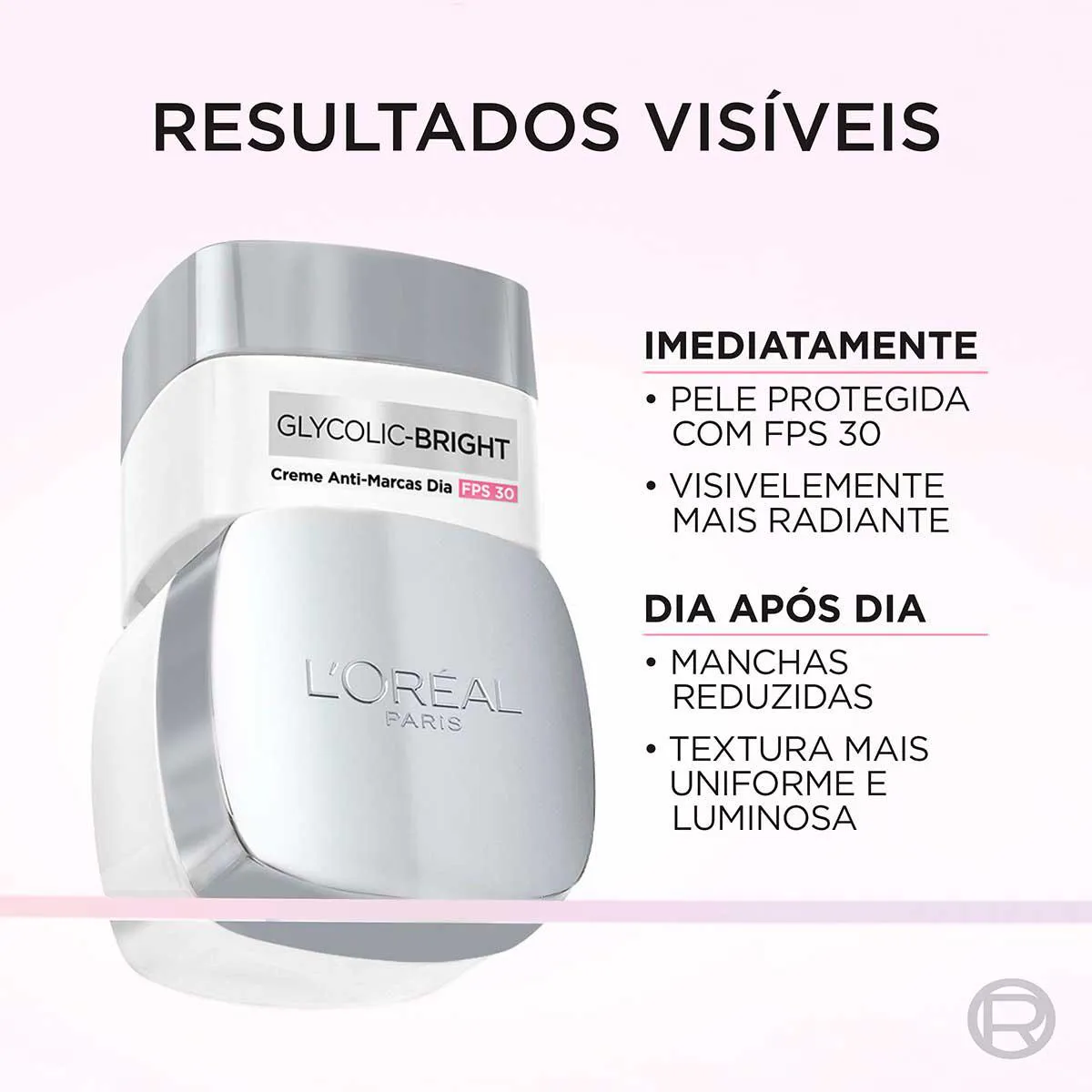 Kit L'Oreal Paris Anti-Marcas Glycolic-Bright - Creme Dia FPS30 + Gel-Creme Noite