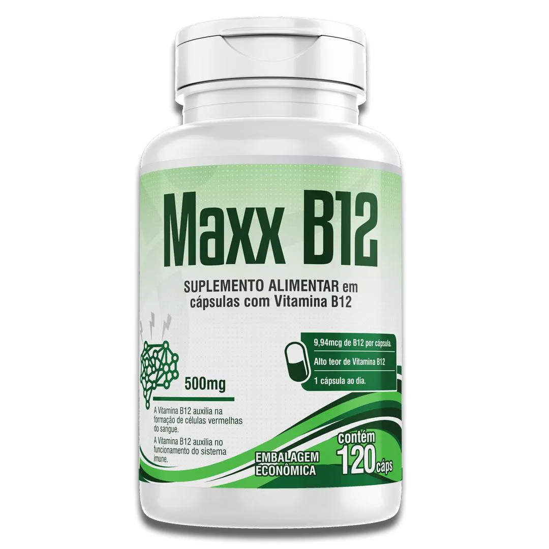 Vitamina B12 120 Cápsula Maxx B12 Metilcobalamina Vegan 414%