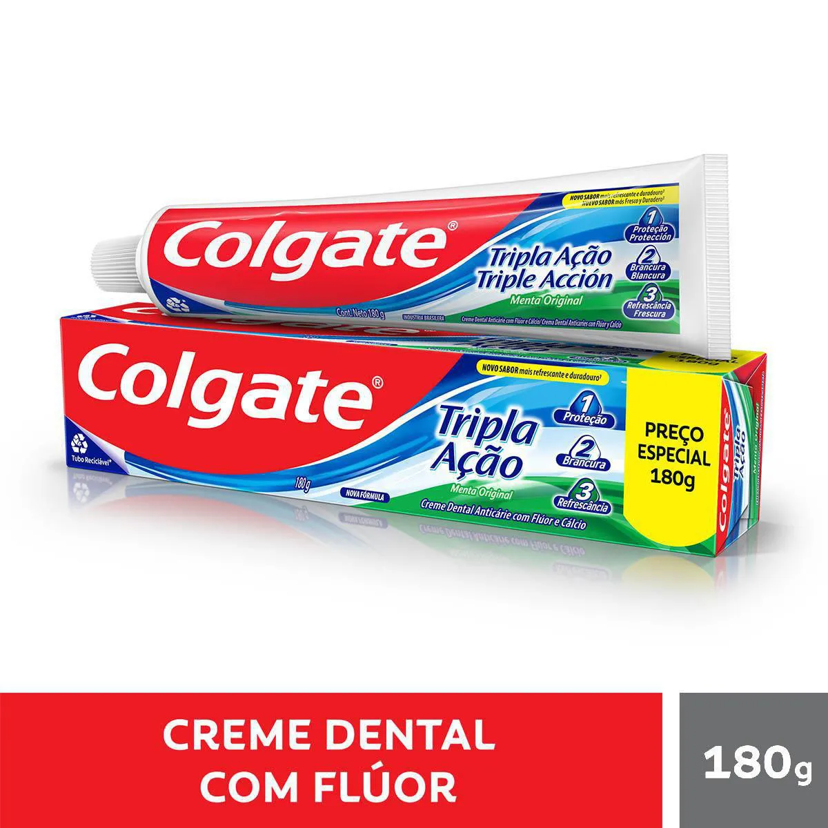 Creme Dental Colgate Tripla Ação Anticárie Menta Original 180g