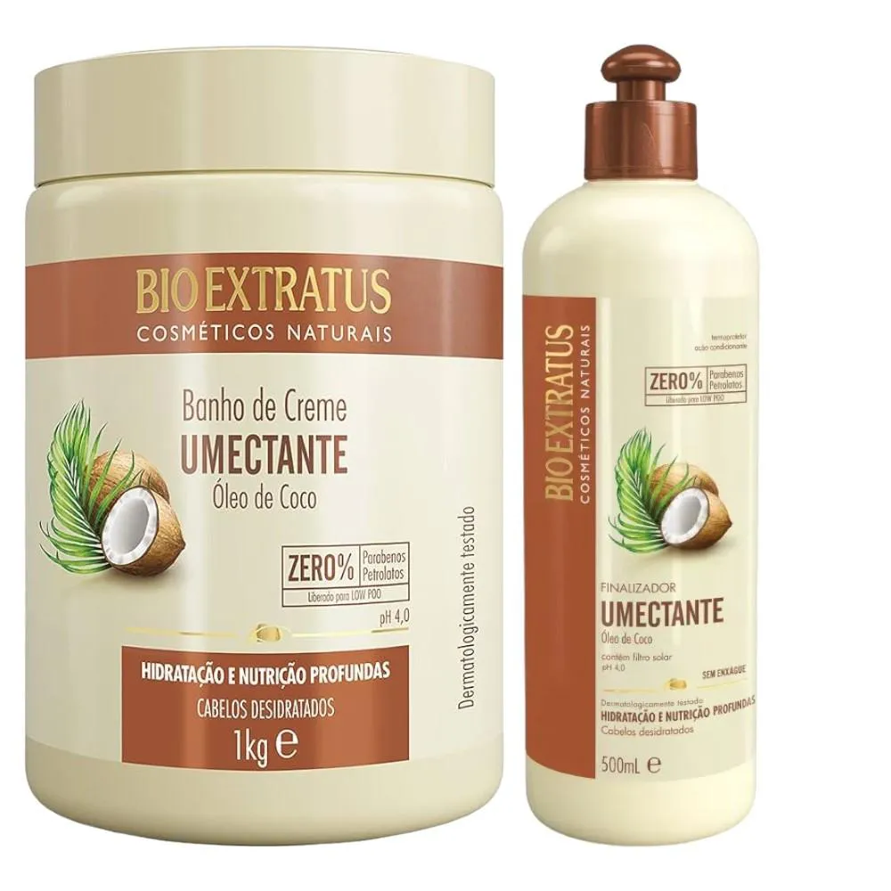 Kit Umectante Finalização Capilar 1 Banho de Creme 1Kg 1 Finalizador 500Ml