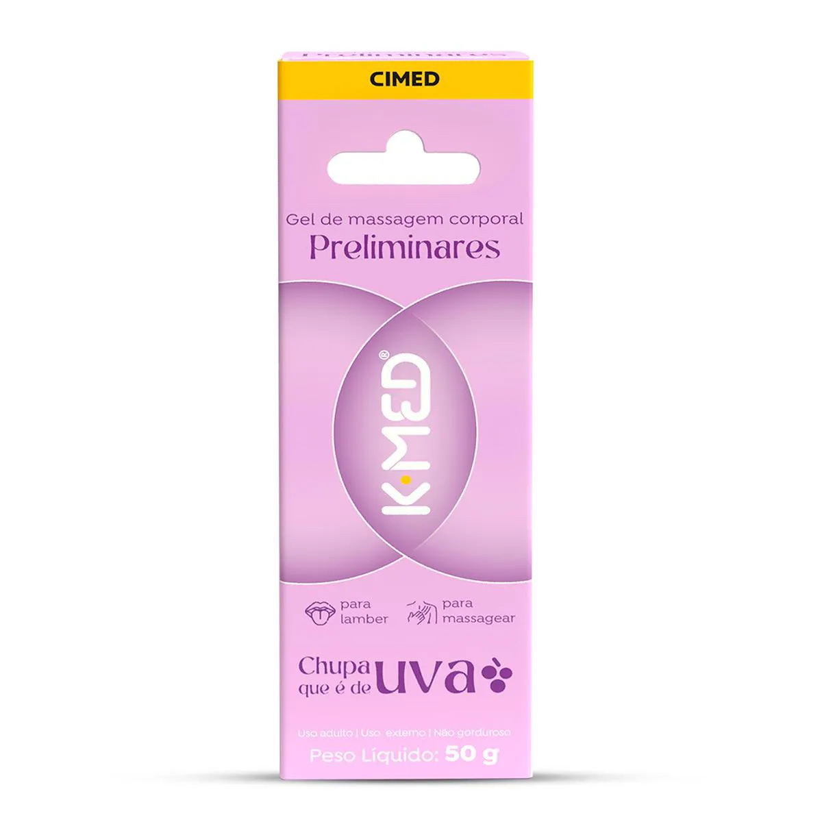 Gel de Massagem Corporal Preliminares K-Med Chupa Que é de Uva 50g