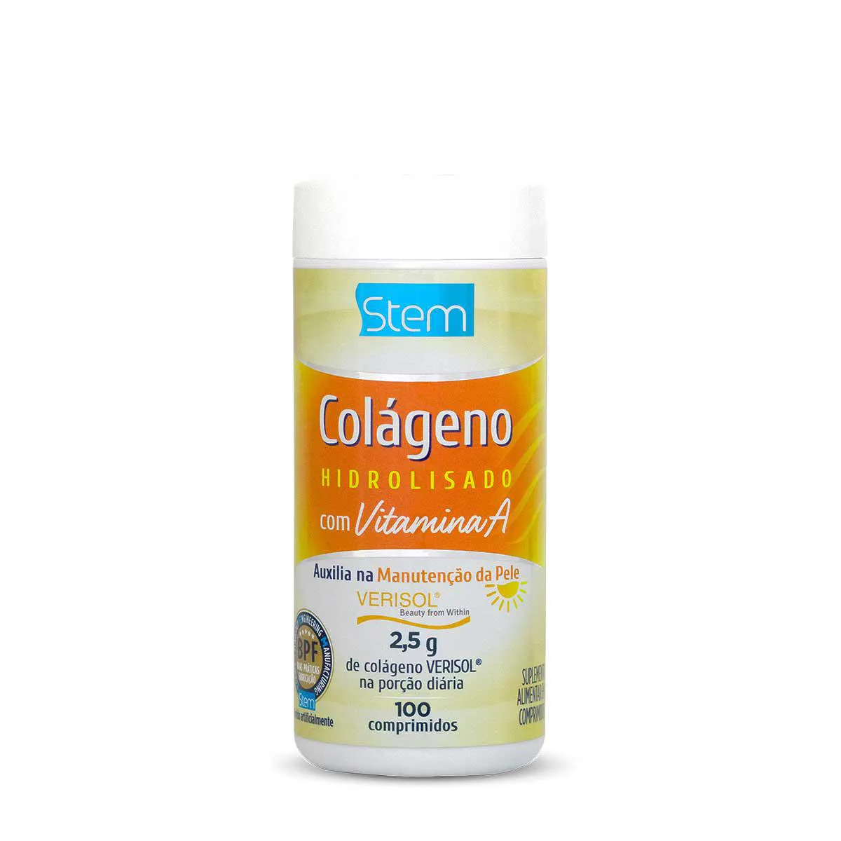 Colágeno Hidrolisado com Vitamina A 1000mg Stem 100 comprimidos