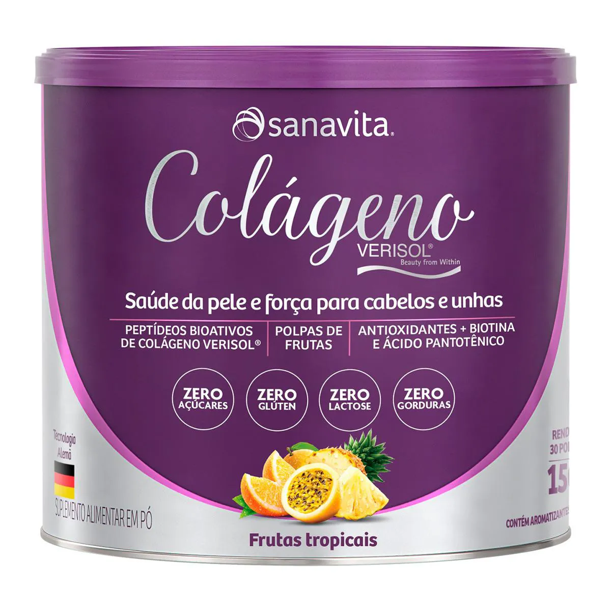 Colágeno Verisol Sanavita Frutas Tropicais Pó 150g