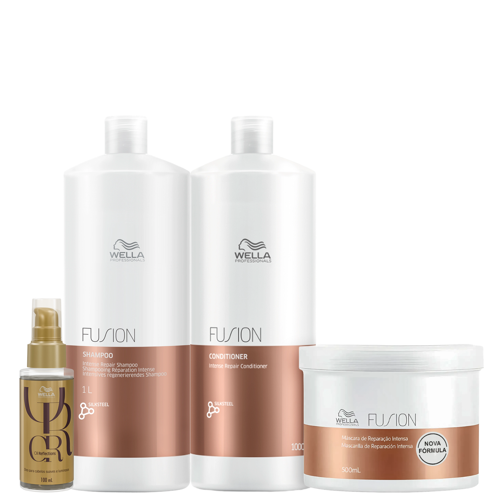 Kit Wella Professionals Fusion Quarteto Shine Salon (4 Produtos)