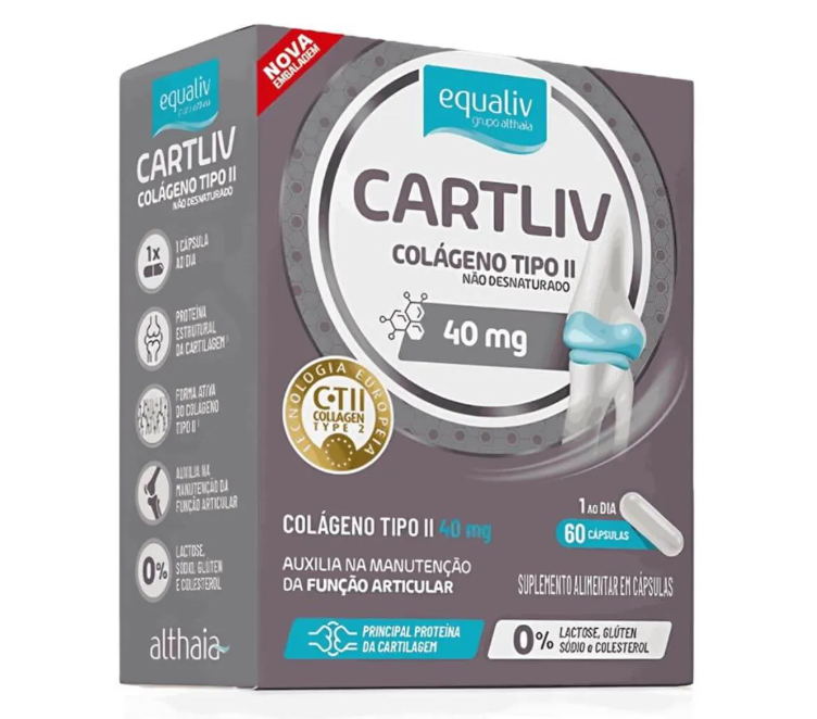 Colágeno Tipo II – Cartliv 40Mg Equaliv 60 Cápsulas