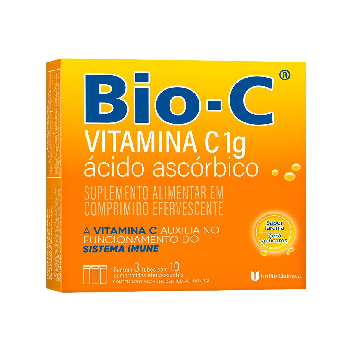 Vitamina C Efervescente Bio-C Laranja 30 comprimidos